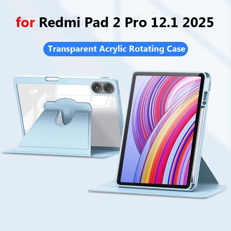 

Чехол для Xiaomi Redmi Pad 2 Pro 12,1 2025 Pad 7s Pro 12,5 "6S Pro Poco Pad 5G Tablet PU Leather Transaprent Acrylic Caselot