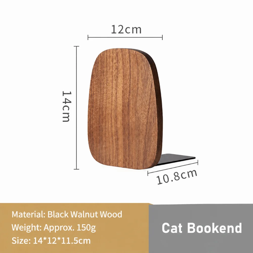 Minimalist Solid Wood Wooden Bookends Detachable Desk Book Organizer Wood Book Stoppers Anti-Slip Book Holders School Office