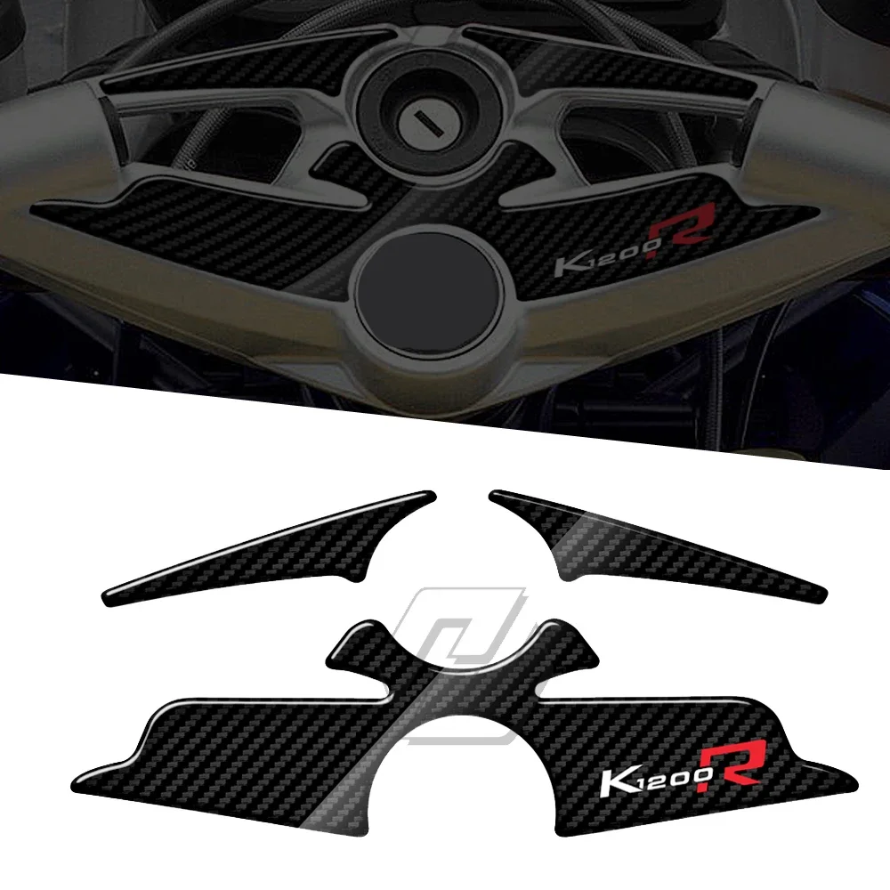 For BMW K1200R Sport Version UP To 2010 3D Carbon-look Upper Triple Yoke Defender