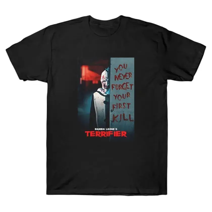

Terrfier Halloween horror movie killer clown scary evil halloween costume slasher film 100% cotton printed t shirt plus size tee