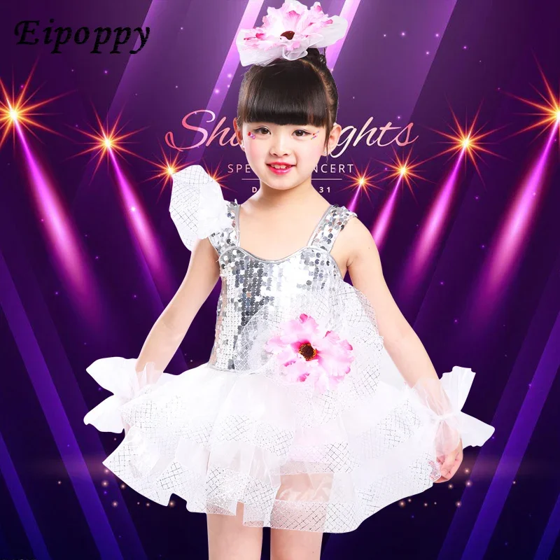 Kids Show Performance Wear Jazz Dance Costume Toddler Tulle Tutu Skirt