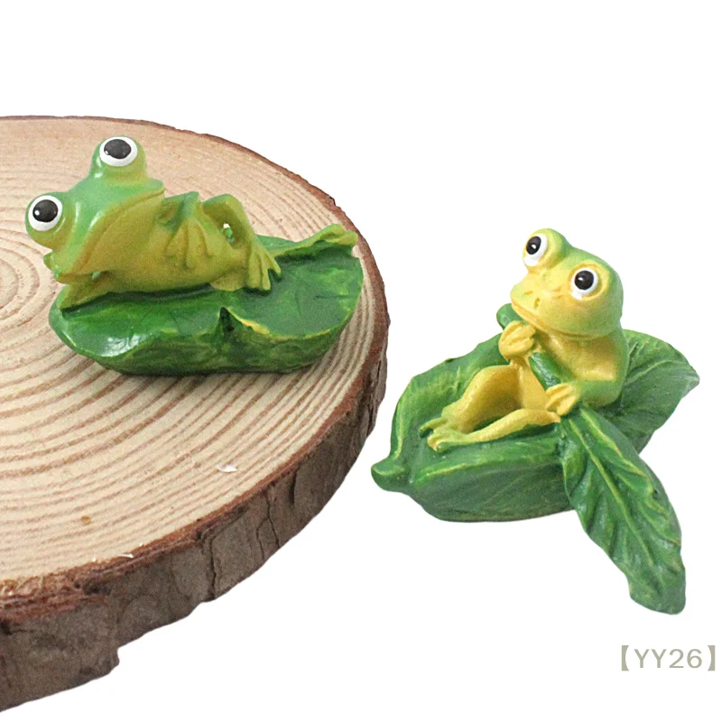 【YY26】Miniature Frog Statues Set Resin Ornaments  for Terrariums, Tabletop & DIY Garden Crafts