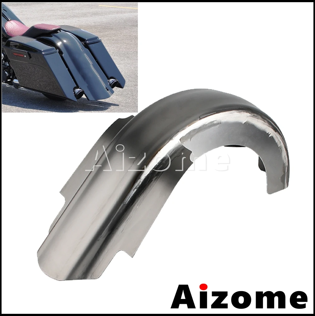 Steel Touring Bagger Mudguard Motorcycle Wide Ribbed Rear Fender Mud Guard Protector Cover For Harley Street Glide FLHX 1996-08