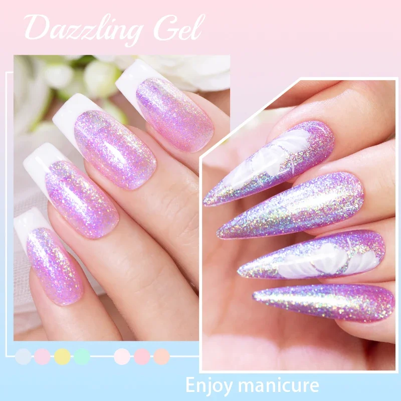 5.5 мл Aurora Chameleon Glitter Dazzling Pearl Gel Nail Polish Shimmer Mermaid Nail Gel Soak Off UV LED Semi-Permanent Varnish