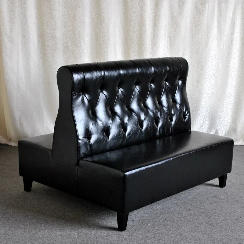 modern high back leather chesterfield booth sofa set cafe bench seating fast food restaurant furniture