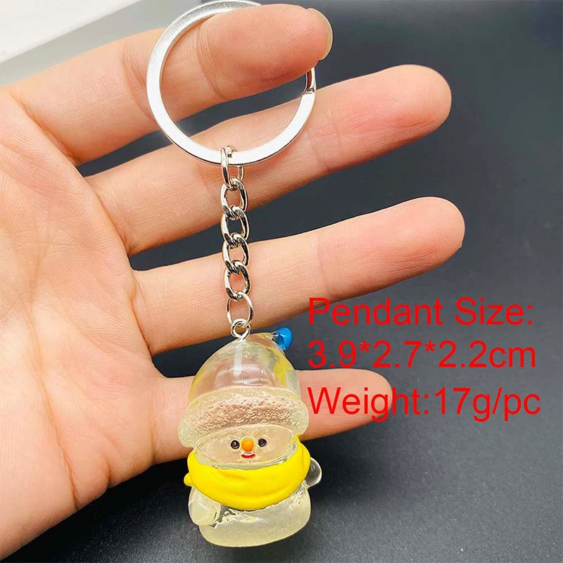 Resin Christmas Keychain Creative Christmas Tree Snowman Keyring For Women Men Handbag Pendants DIY Festival Gifts