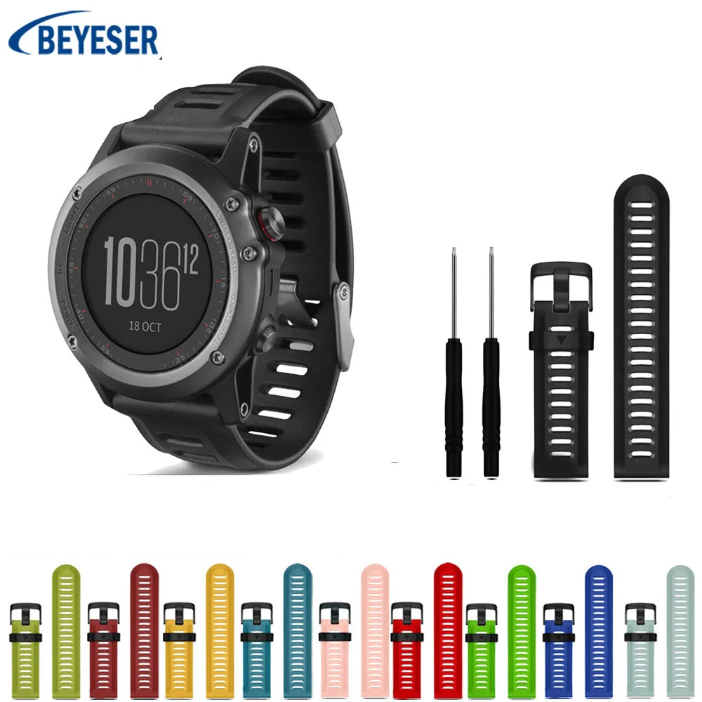 

26mm High Quality Silicone Strap Wristband With Tool Replacement Smart Sporting Good Bracelet Accessories For Garmin Fenix 3 3HR