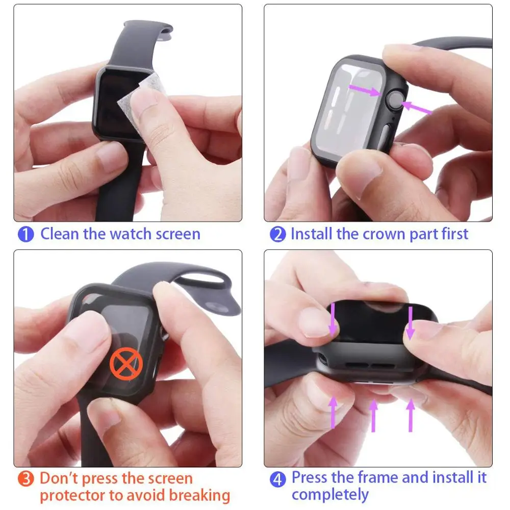 Case+Strap for Apple Watch Band 45mm 44mm 41mm 40mm 42mm 38mm 44 mm silicone bracelet correa iWatch series 9 8 7 6 5 4 3 2 1 SE