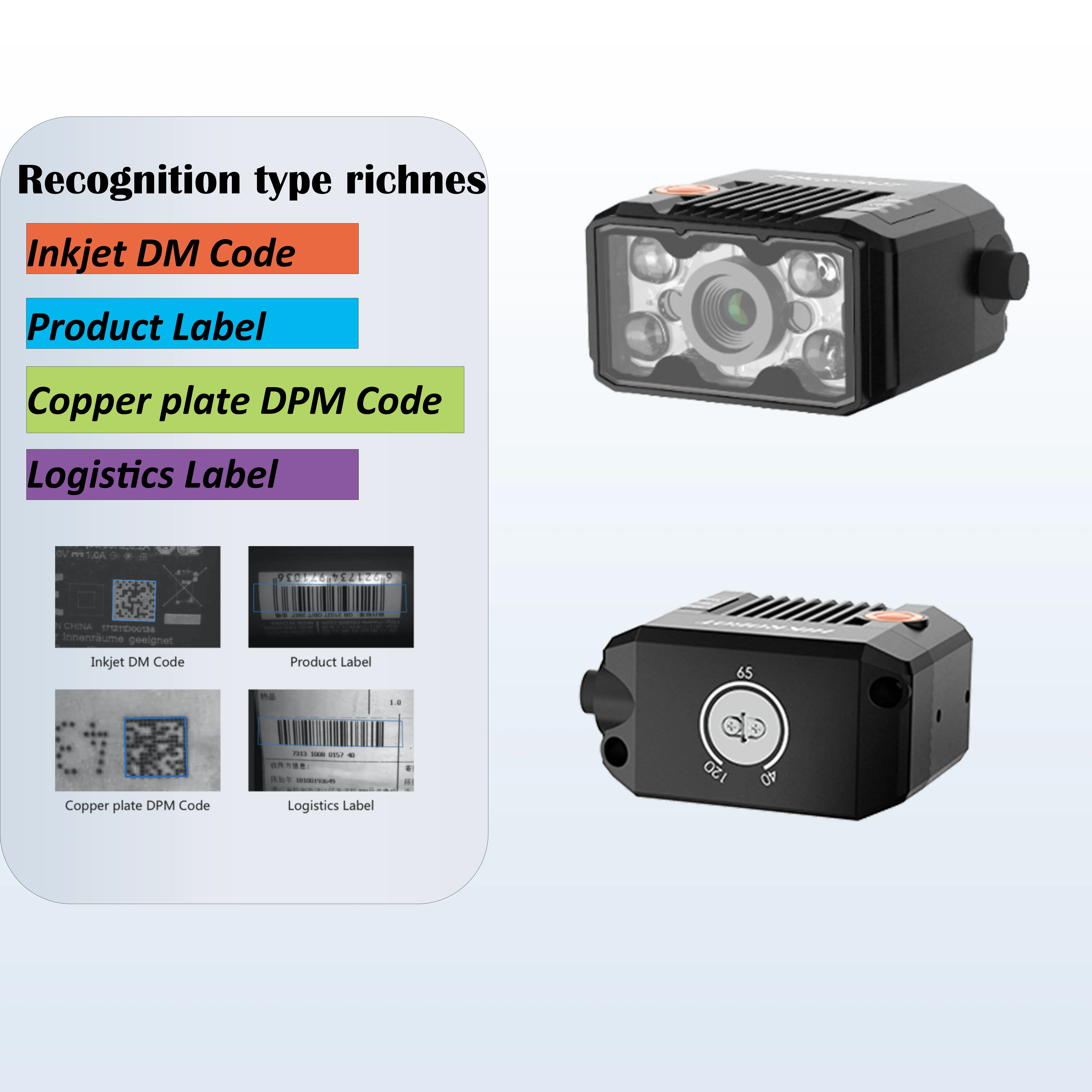 MV-ID2004M HIKROBOT 0,4 MP CMOS IP65 Fast Ethernet barcodescanner LED industriële codelezer