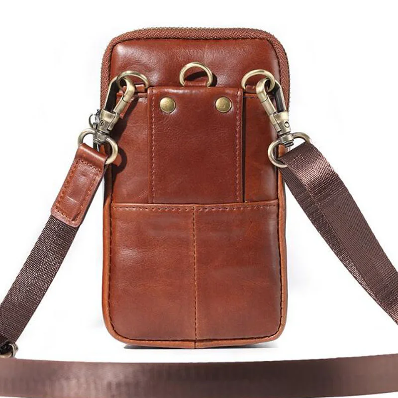 Men Leather Crocodile Grain Waist Bag small Shoulder Bags Purse Hip Bum  Cell Phone Case Hook Belt Fanny  Cross Body Pack