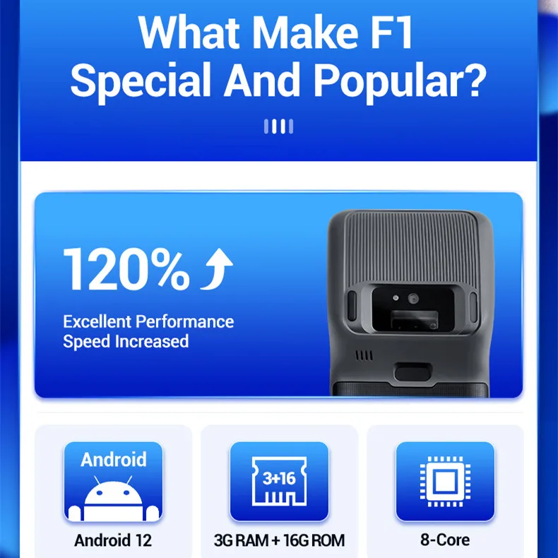Mesin Kasir Portabel Murah F1 5.5/5.99'' 3+16G Android Smart Wifi dengan Printer, Terminal POS