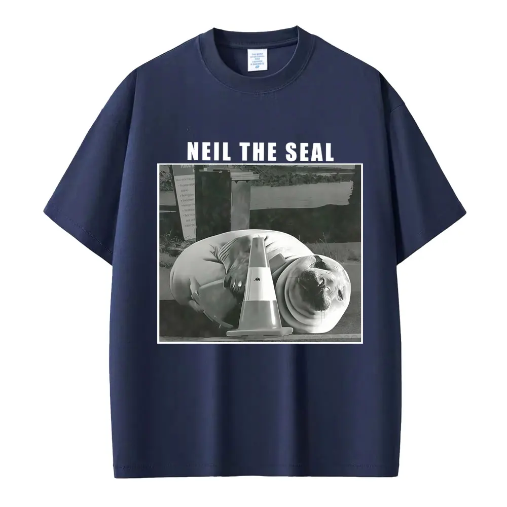 Funny Neil The Seal Become Ungovernable T Shirt Humor Tasmania Elephant Meme Vintage T Shirts Oversized Cotton Casual T-shirts