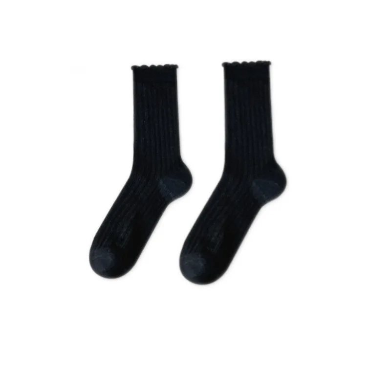 1 Pair Women Thin Mesh Frilly Shoe Inserts Breathable All Match Lolita Mid Calf Pads Spring Summer White Slouch Insoles