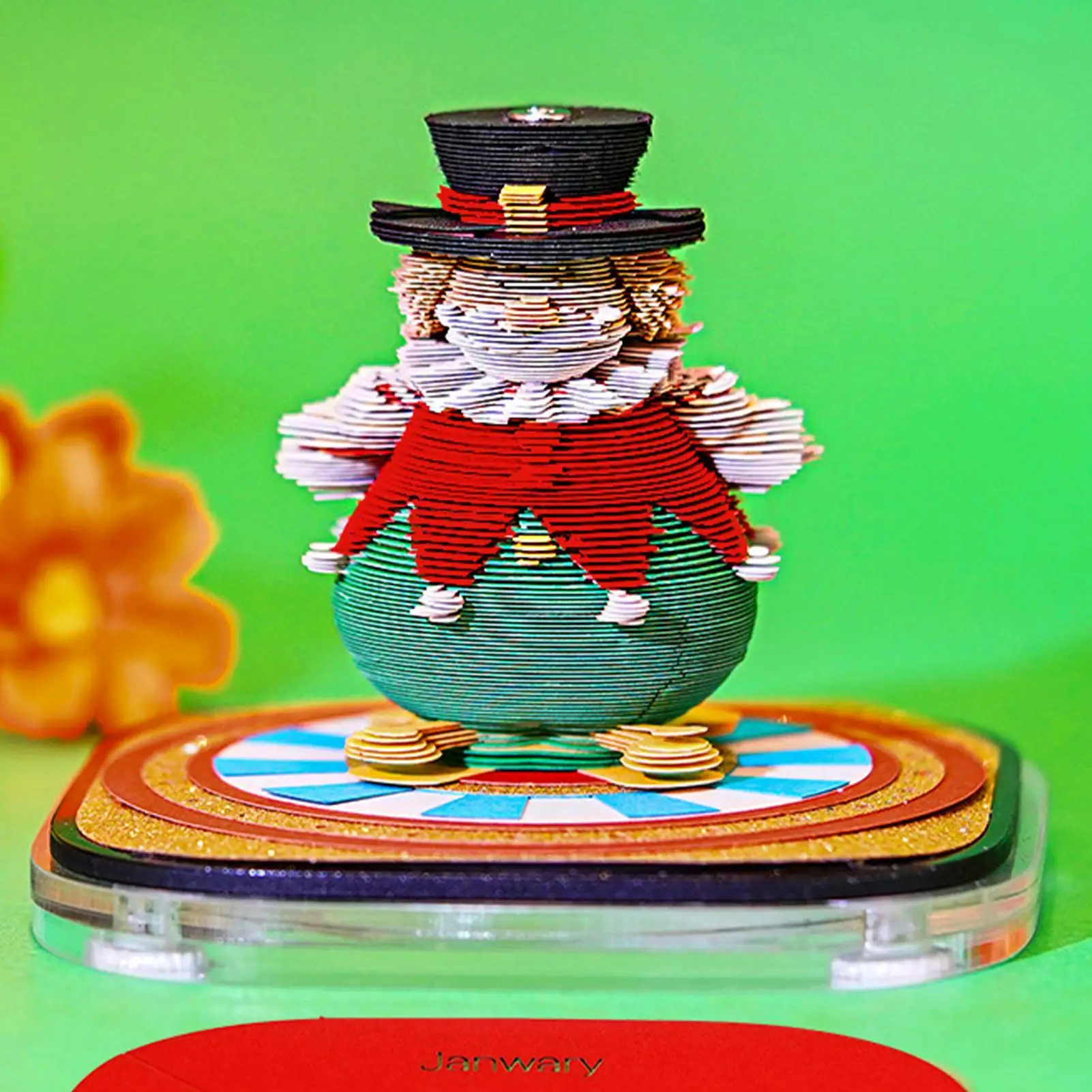 Timepiece Calendar 3D Clown Cutout Art Calendar Memo Pad Organizer Schedule Notepad For Time Management Daily Planning Chore