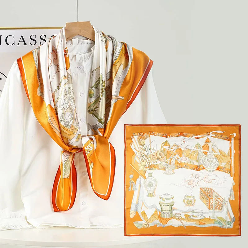 Scarf Women's Autumn and Winter Thin Mom Shawl All-Matching Long 100% Hangzhou