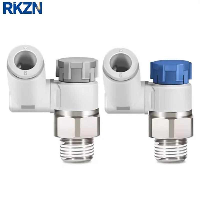 10pcs AS1301F M5 04A 06A Pneumatic Speed Control Valve AS2301F 01 06SA Cylinder Throttle Connector