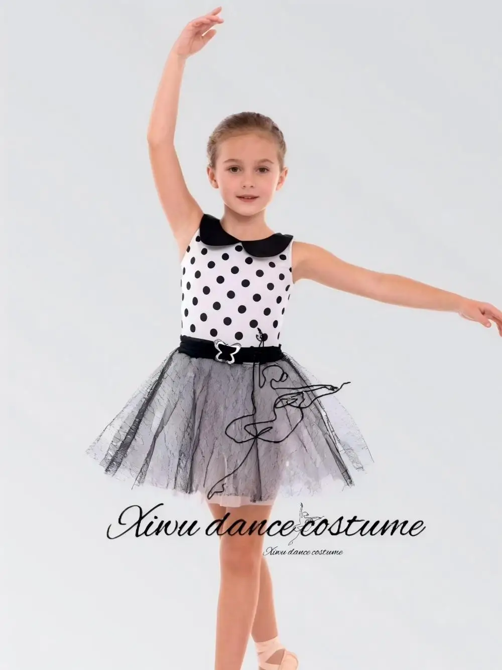 nutcracker-style-kids-character-ballet-costume-with-polka-dot-top-grey-tulle-skirt