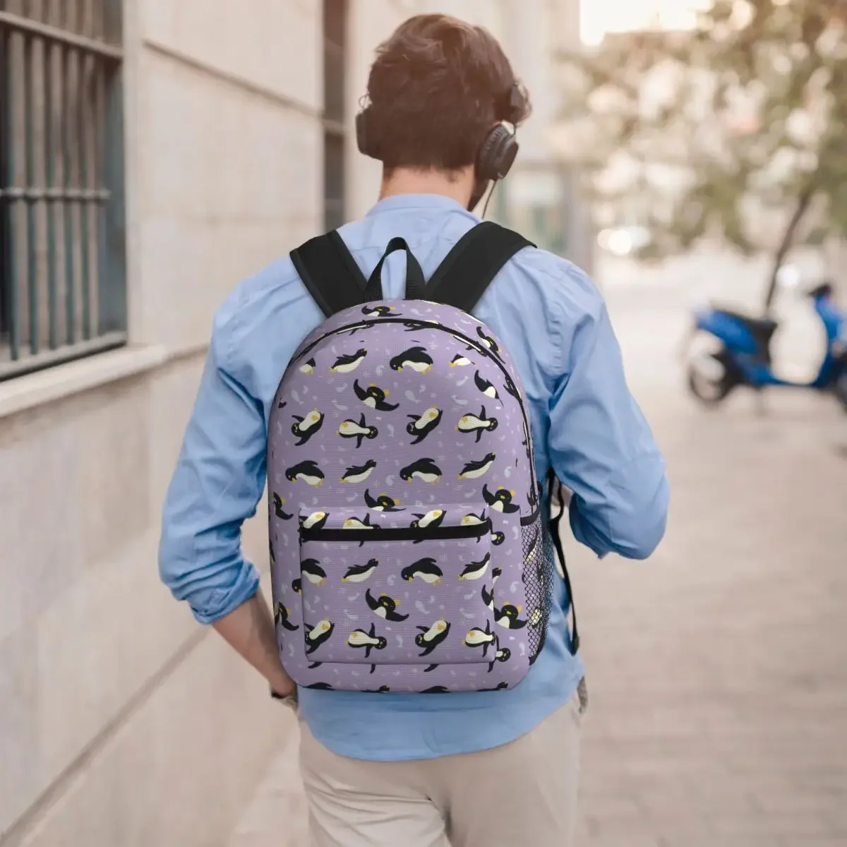Playful Penguin Dance In Snow Student Backpack School Bag Hiking Travel Daypack for Boys Girls Bookbag Shoulder Bags