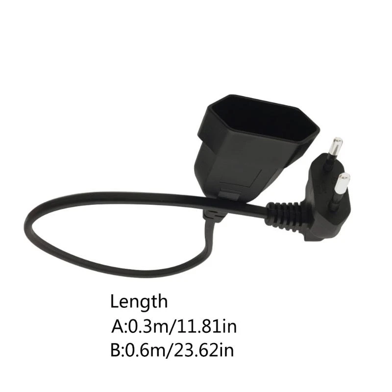 97QB Doppelende EU4.0mm 2Pin Runde Anschlüsse Netzkabelwandleradapterkabel