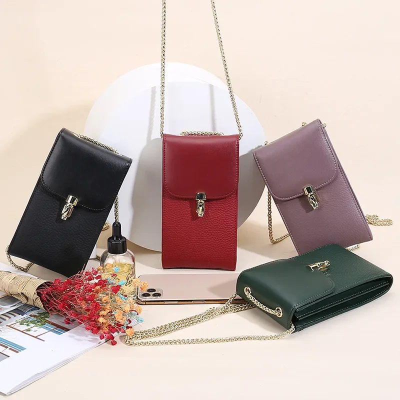 2023 Small Square Fashion Shoulder Bags for Women Flap Crossbody Chain Bag Leather Purse Female Messenger Handbags Phone Wallet