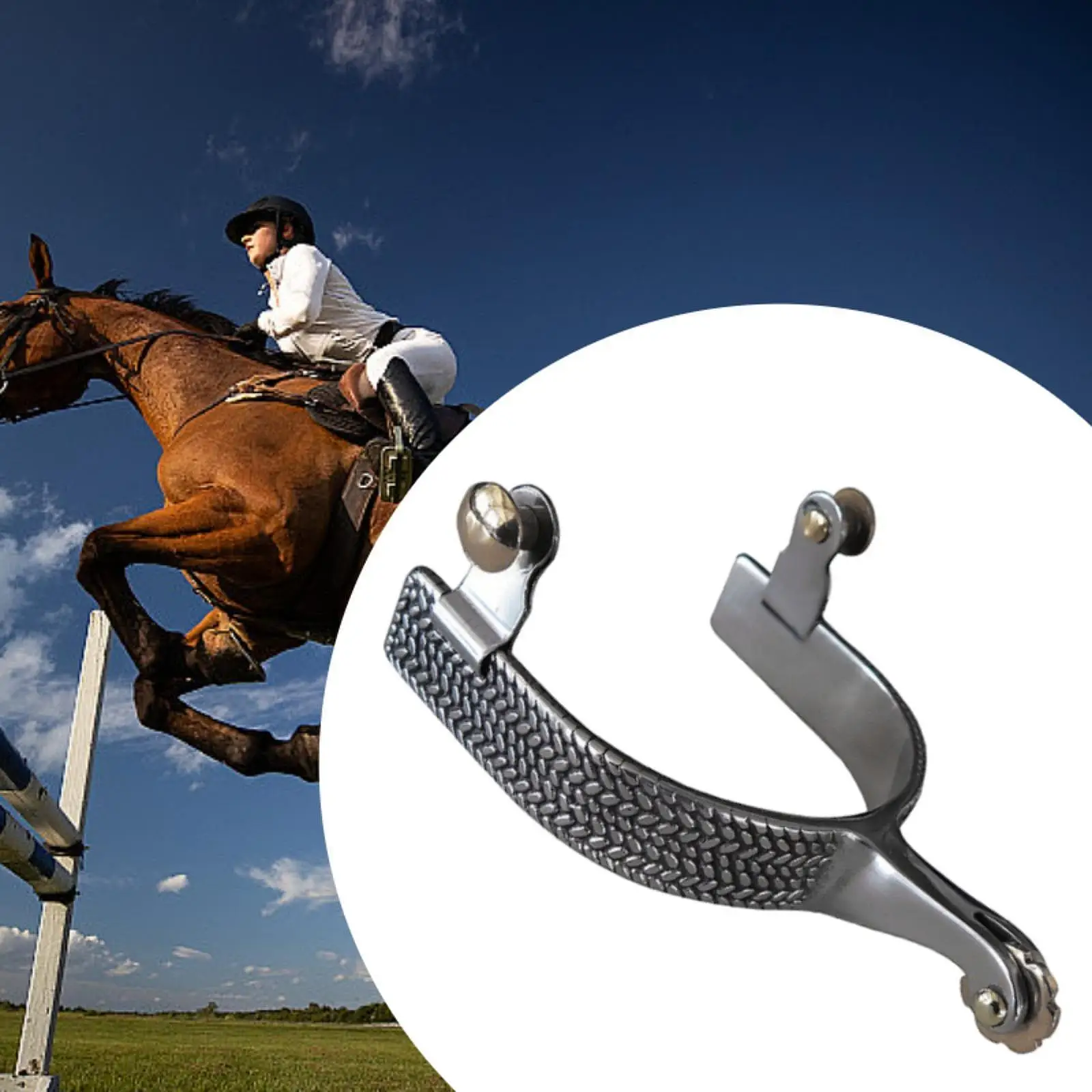 

2x Horse Spur Premium with Rotatable Gear for Equestrian Boots Training