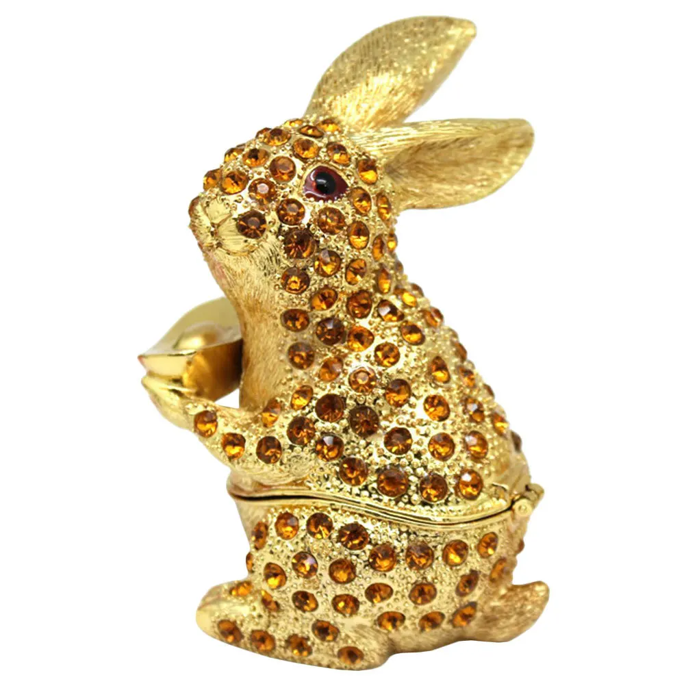 

Ring Jewellery Holder Earrings Container Alloy Jewelry Case Storage Golden Organizer