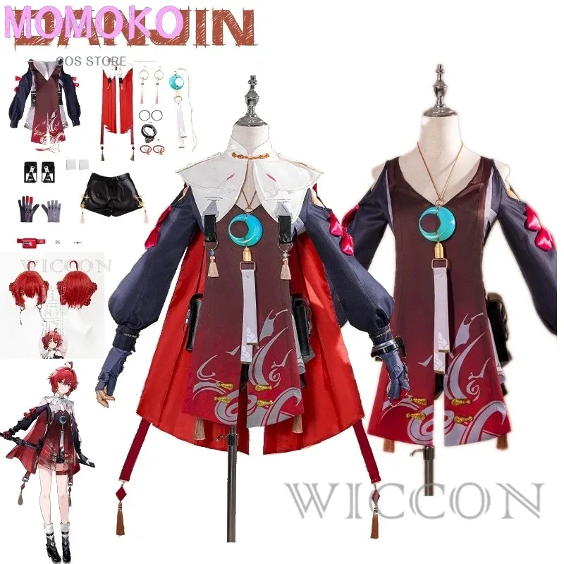 لعبة CyWuthering Waves Game Danjin شخصية واحدة مع شعر وردي أزياء حارس مستقيمة وغير معقوبة مليئة بمقاس S