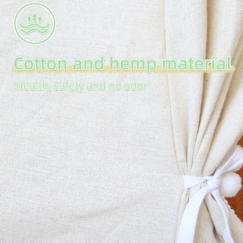 Large Space Children Tent Indoor Child Teepee Tent Breathable Linen Cotton Fabric Girls Tent House Safety Soft Child Game Houses