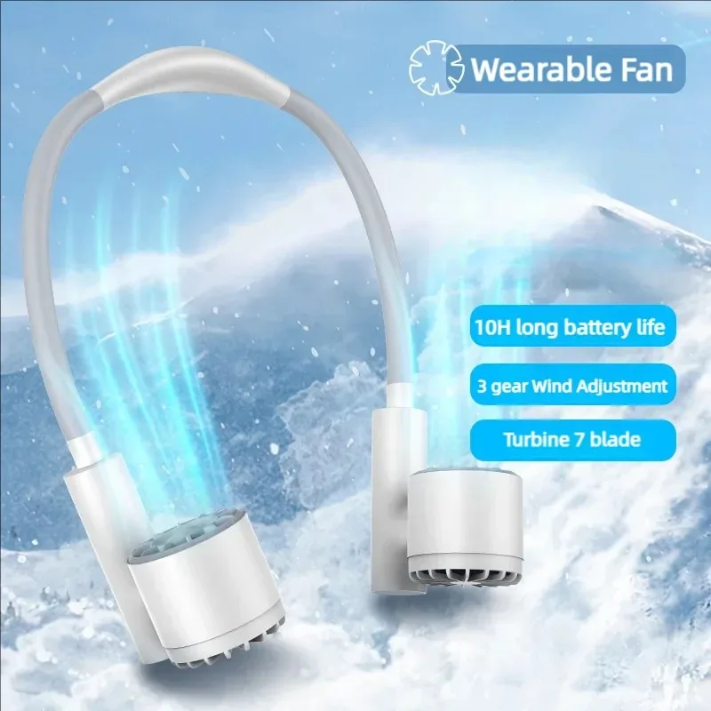 

【Trending】TX Portable Lightweight Halter Neck Air Cooling Fan USB Rechargeable Outdoor Travel Sport Wearable Mini Hanging Neck F