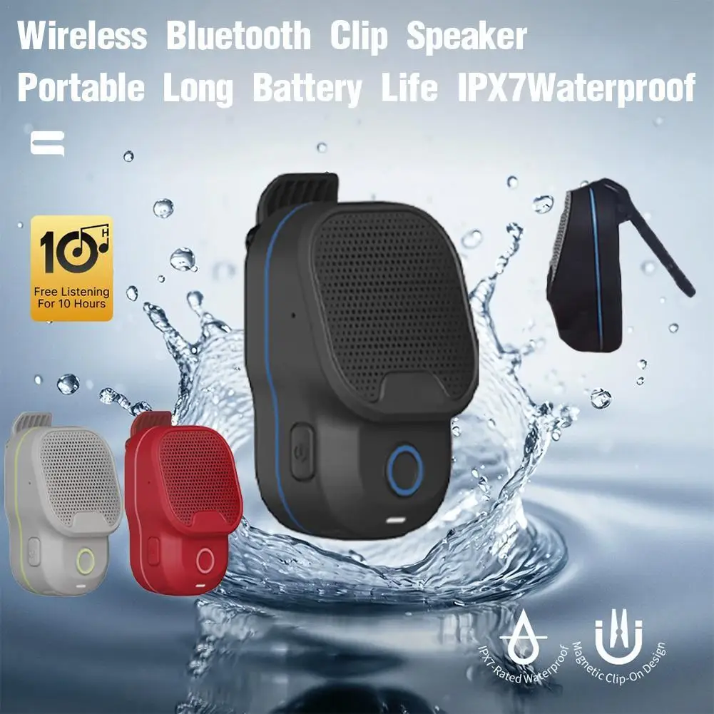 

Wearable Bluetooth V5.3 Speaker,Clip-On Wireless Portable Speaker, Built-in ENC Mic For Hands-Free Music/Calls, IPX7 Waterproof
