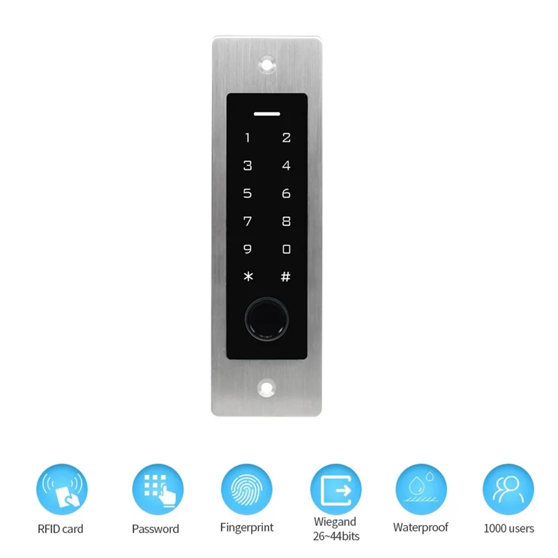 

N75R-Embedded Waterproof Metal Fingerprint Access Control Keypad 125Khz Reader Controller Security Protection Door Opener