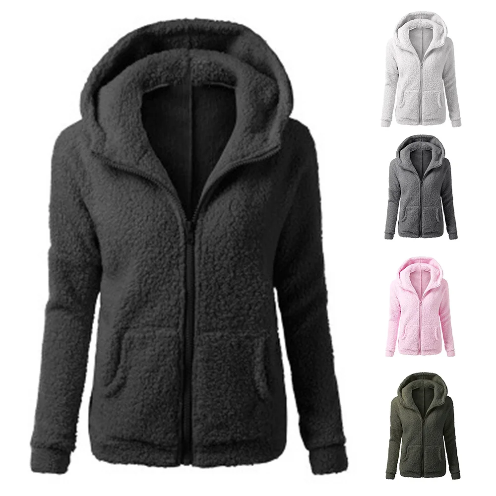 Jacket Coat Long Sleeve Hoodies Fleece Thick Plush Sweatshirt For Daily Wear Party And So On