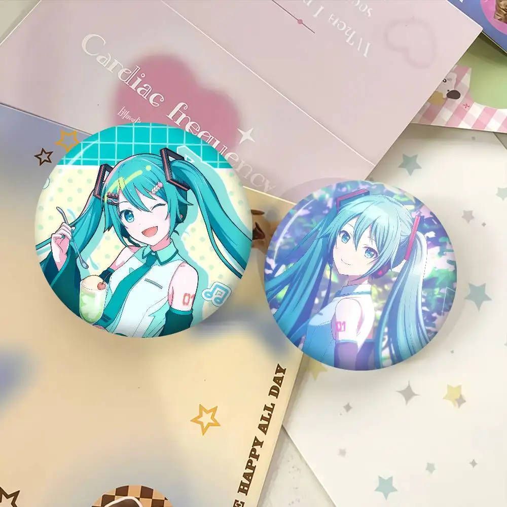 Anime Button Pin Handmade Brooch For Clothes Cartoon Badge Backpack Decoration Jewelry Accessories Singer Hatsune Miku Anime view 4