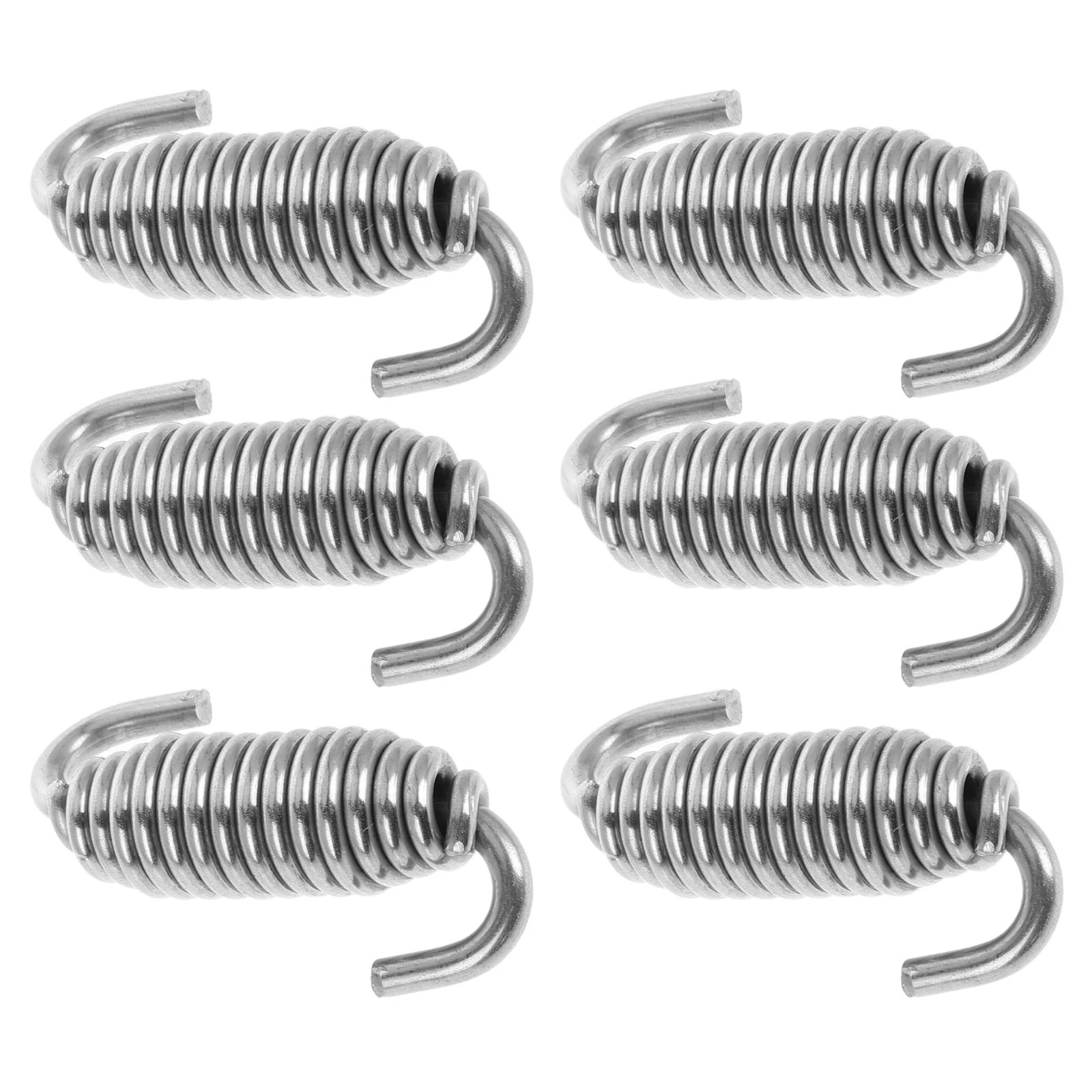 

6pcs Motorcycle Exhaust Pipe Springs Stainless Steel 54Mm Universal Tension Muffler Noise Reduction High Temp Resistant