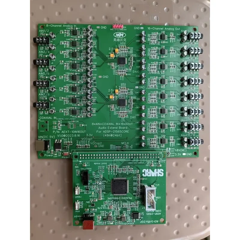 ADSP-21565 21569,21593 Audio Extend Development Board with USB/Coaxial Interface (10 in 16 Out)
