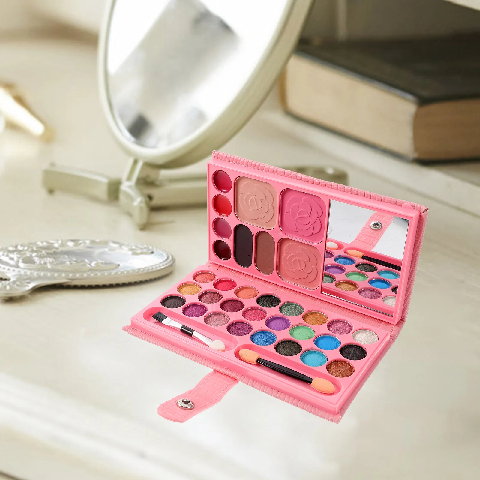 Colori bambini Glitter ombretto polveri Blush ombretto polvere Pan principiante trucco piatto lavabile Set di bellezza