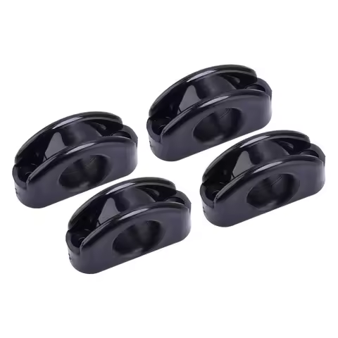 Black 4Pcs Nylon Deck Eye Fairlead Bullseye Line Cable Rope Guide Pulley Fit for Marine Boat Yacht Kayak Canoe