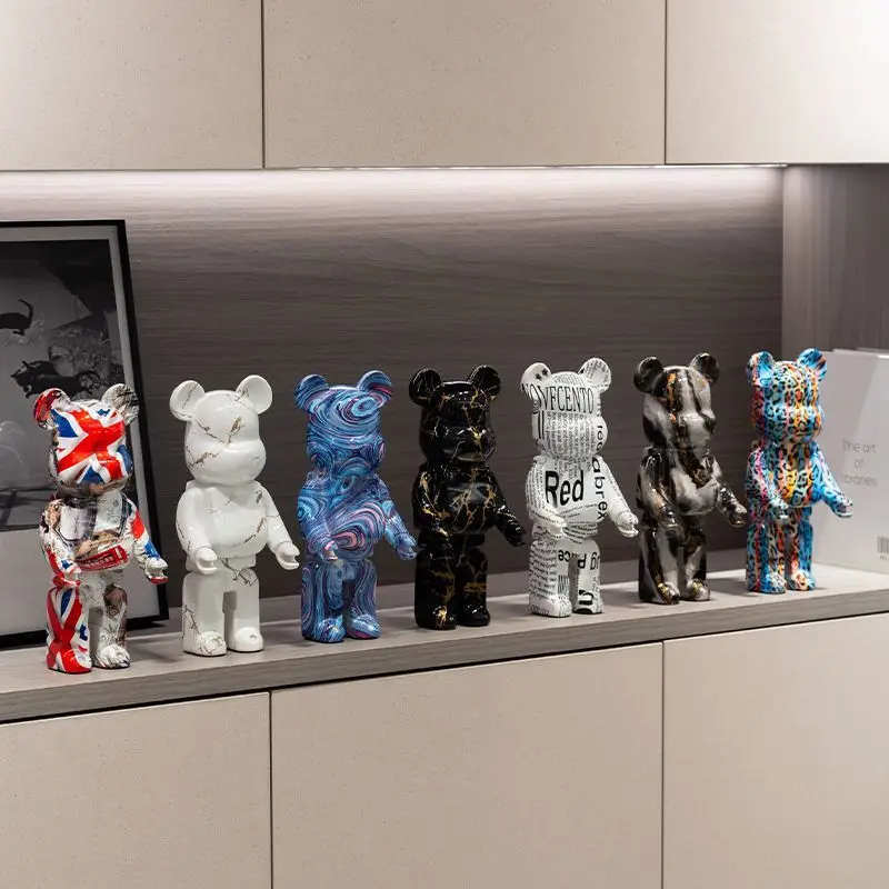 Water Transfer Printing Violent Bear Figurines 26cm 36cm Multi Pattern Home Decor Living Room Tv Cabinet Ornament Ideal Housewar