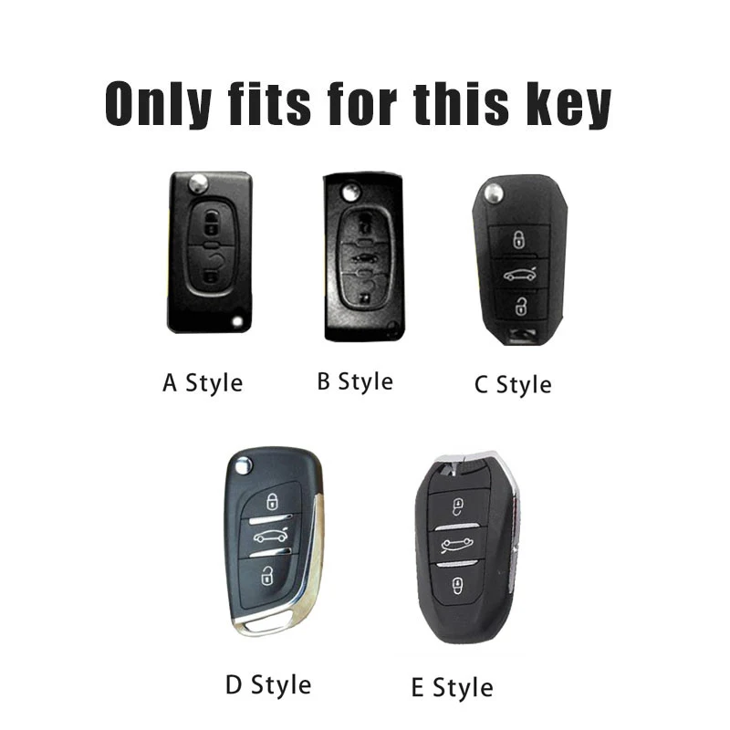 For Peugeot 308 408 508 3008 2008 208 301 308 206 207 307 Leather Car Remote Key Case Protection Shell Fob Auto Accessories