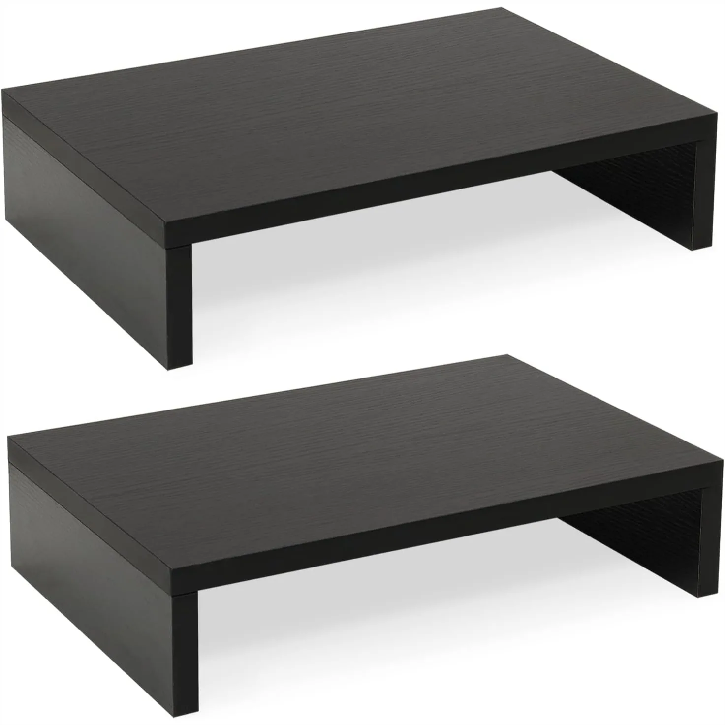 

Wood Monitor Stand Riser 2 Pack, 2 Tier Adjustable Dual Monitor Stand for Desk, Ergonomic Computer Riser