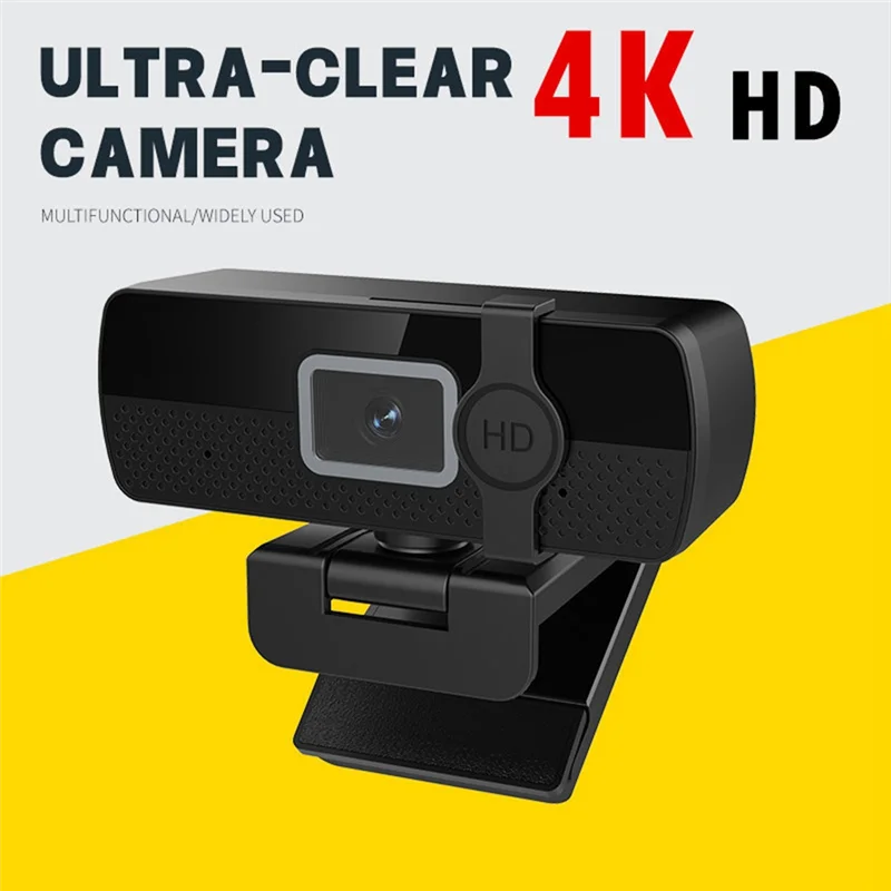 B04B-USB Plug Auto Autofocus 4K Webcam Full HD Web Camera com microfone Web Cam para PC Laptop Computador Desktop Camera Preto