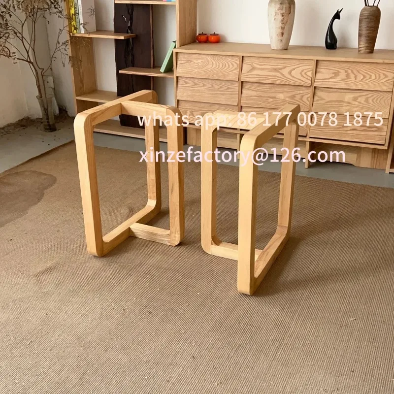 Customizable Solid Wood Table Base Scandinavian Triangular Legs