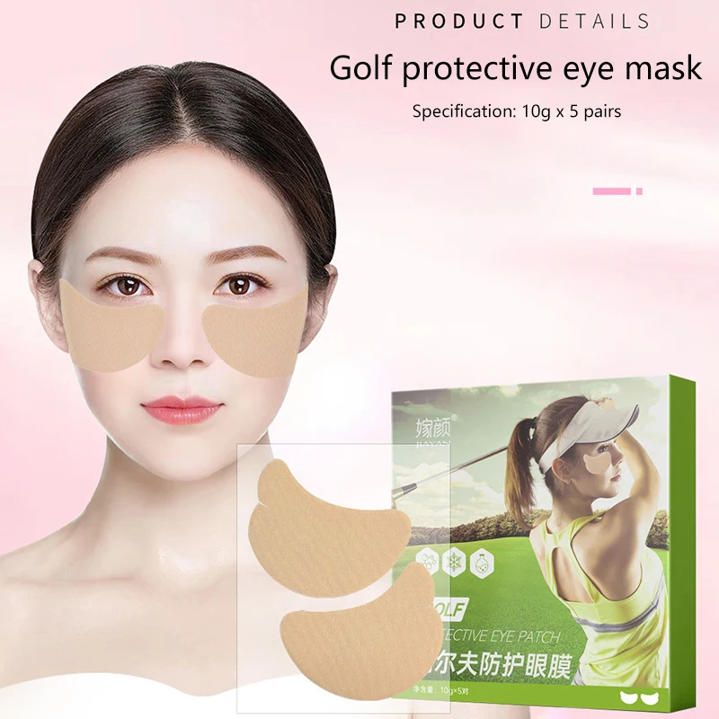 Parche facial Uv para Golf, parches de protección solar, hidratante, transpirable, para viajes en la playa, 5 pares