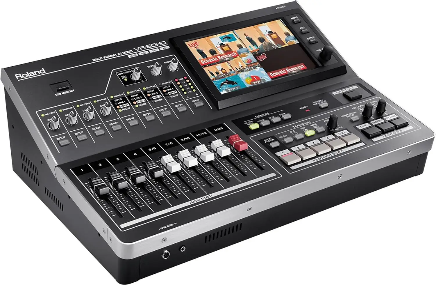 Roland VR-50HD All-in-One HD AV Mixer USB 3.0 Multi-Format Streaming Recording Web Broadcast