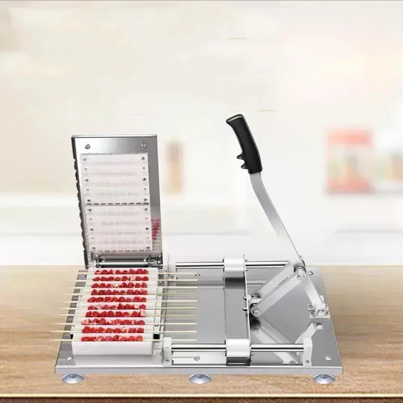 

Manual Satay Skewer Machine BBQ Stainless Steel Mutton Kebab Lamb Skewer Tools Doner Kebab Meat Wear String Machine Hot sales