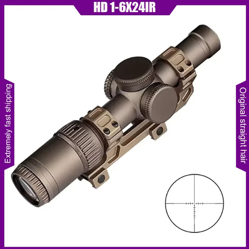 TZB 1-6x24 HD Reticle Sight Hunting Rifle Scope Optics Riflescope Magnifier With Mount Airsoft Accessories