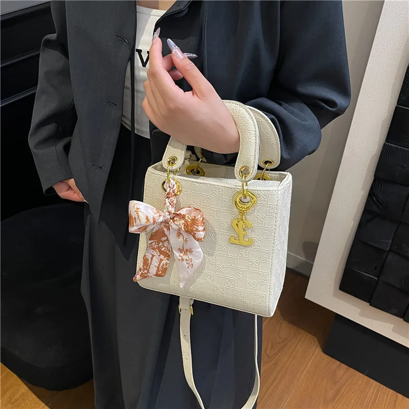 

2025 New Embossed Letter Handbag Stylish Shoulder Purse with Debossed Monogram Versatile Crossbody Bag for Women Elegant Trendy