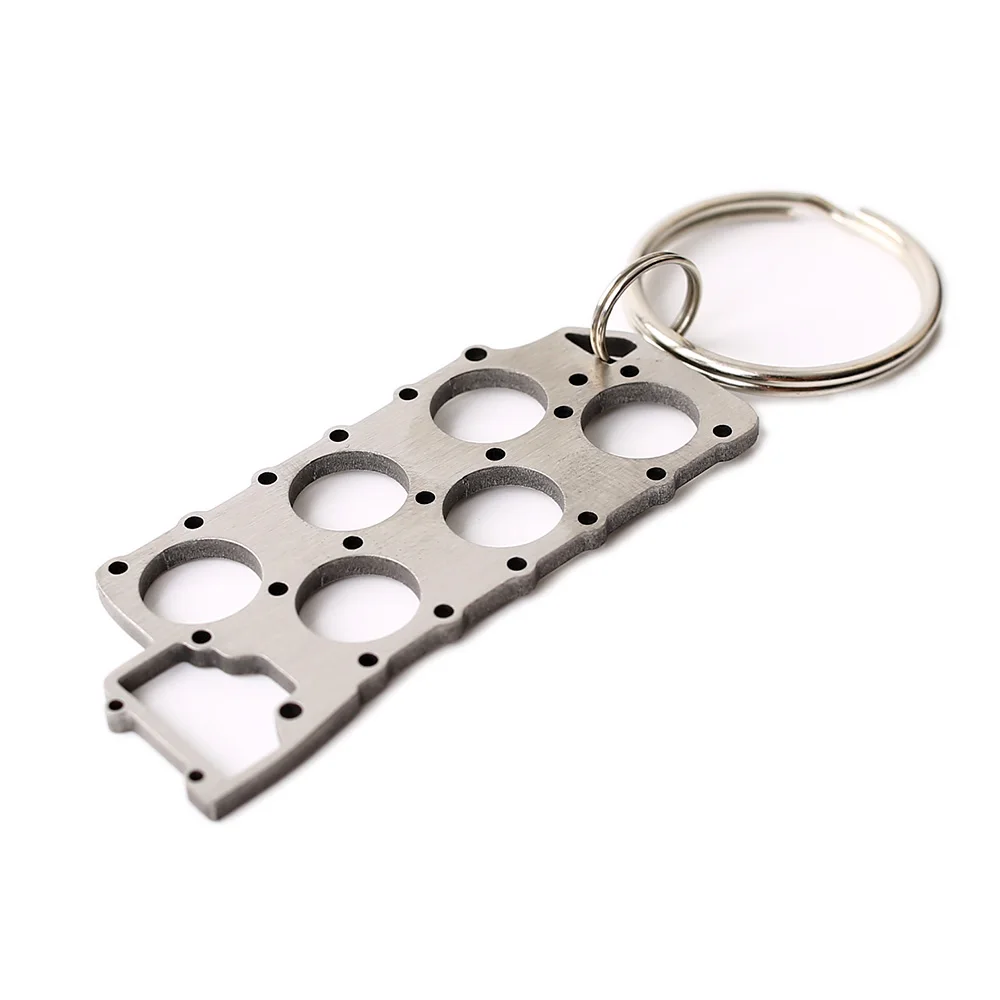 Turbo 6 Cylinder Head Gasket Miniature Metal Keychain Keyring Key Chain Ring For VW Golf 3 Corrado VR6