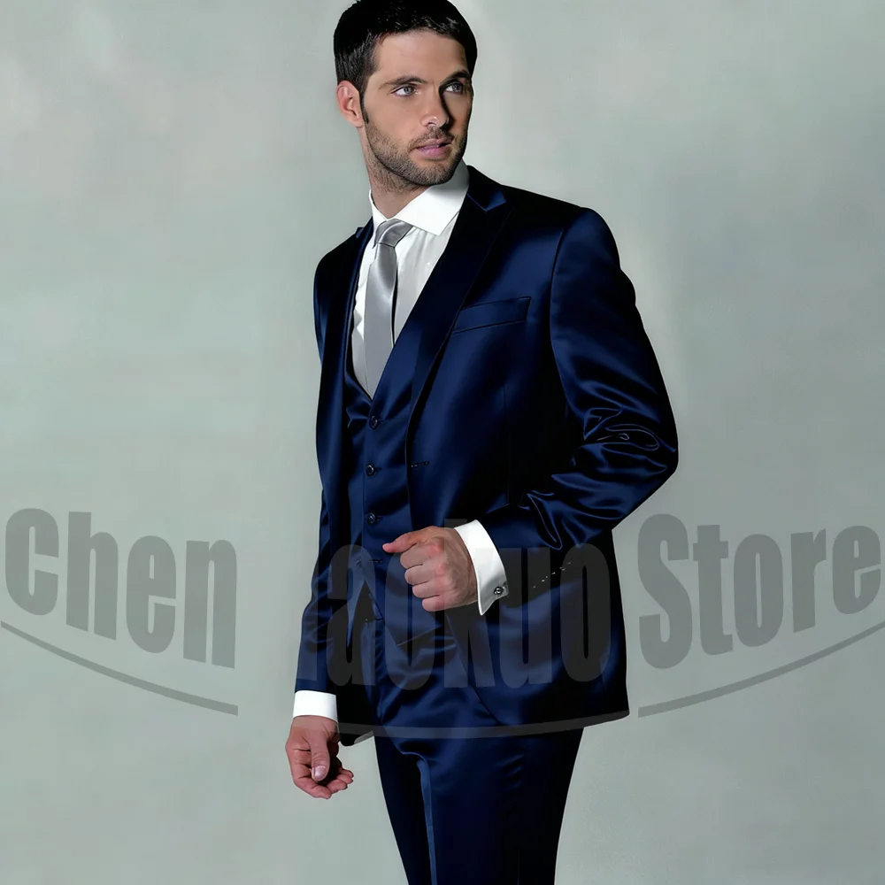 Heren Satijn Driedelig Pak Set - Formal Wear For Men In Wedding recensie en prijs