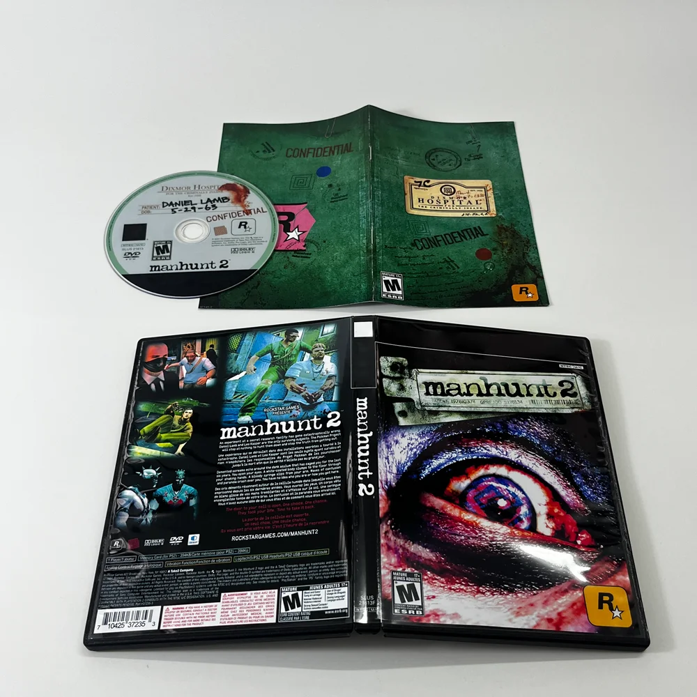 سلسلة Manhunt NTSC U/C نسخة قرص نسخ لعبة فيديو ريترو تعمل لآلة PS المعدلة مع وظيفة القراءة المباشرة